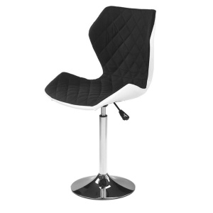 Scaun de birou HM Matrix 2, Ergonomic, Baza fixa, Cadru Cromat, Stofa Piele ecologica, Inaltime ajustabila, Rotativ, 100 Kg, Alb Negru - Img 2