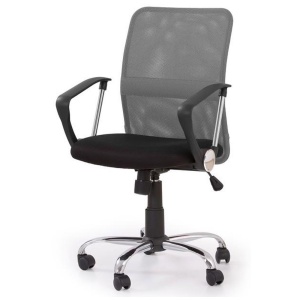 Scaun de birou HM Tony, Mesh, Ergonomic, Inaltime ajustabila, Roti pivotante, 102 Kg, Gri - Img 2