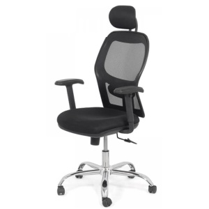 Scaun de birou OFF 989, ergonomic, mesh, mecanism sincron, brate reglabile, tetiera ajustabila, baza cromata, 110 kg - Img 2