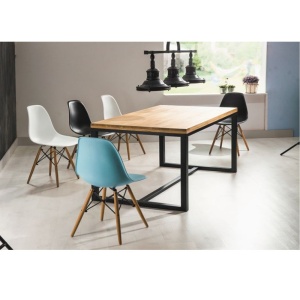 Scaun de bucatarie si living din polipropilena SL Enzo, ergonomic, lemn masiv, 83x46x42 cm, 100 kg, Negru - Img 3
