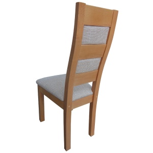 Scaun de living si bucatarie, lemn masiv fag, Eusebio, tapitat cu stofa, 120 kg, 101x44x45cm, Fag - Img 3