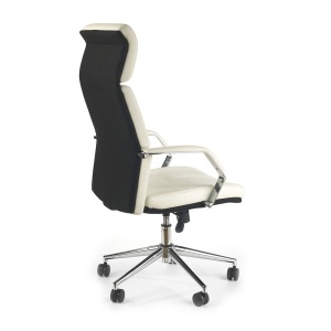 Scaun directorial HM Costa, Ergonomic, Cadru Otel, Piele ecologica, Inaltime ajustabila, Mecanism balansare, 110 kg, 124x60x63 cm, Crem - Img 3