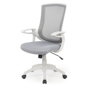 Scaun directorial HM Igor, Ergonomic, Cadru Polipropilena, Tapiterie Mesh, Inaltime ajustabila, 100 kg, 114x66x63 cm, Alb Gri - Img 2