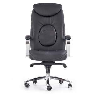 Scaun directorial HM Quad, piele ecologica, inaltime ajustabila, mecanism Multiblock, suport lombar, rotire 360 , 150 kg, Negru - Img 3
