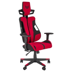 Scaun directorial pentru gaming HM Nitro 2, stofa, cotiere reglabile, multiblock, ergonomic,120 kg, negru rosu