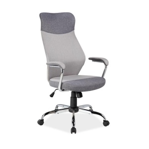 Scaun directorial SL Q319, suport lombar, tapiterie stofa, mecanism balans, cadru cromat, 100 kg, gri