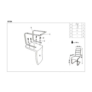Scaun living HM K104 negru - Img 3