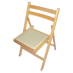 Scaun pliant lemn masiv, bucatarie si living, sezut tapitat cu piele ecologica, 100 kg, fag - Img 2