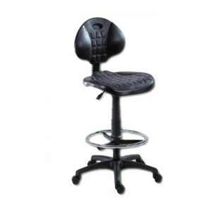 Scaun profesional Ext, ergonomic, mecanism asincron, inaltime reglabila, suport picioare, poliuretan, baza polipropilena, 120 kg, negru - Img 2