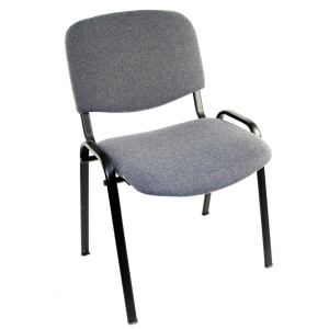 Scaun vizitator Taurus TN, cadru metalic, tapitat cu stofa, stivuibil, 120 kg, negru
