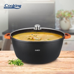SEMIOALA ALUMINIU+CAPAC 44X19 CM,23L,DARK LINE, COOKING BY HEINNER - Img 3