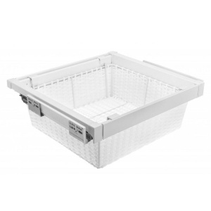 Sertar metalic cos rufe tip rattan Elite 800 mm alb - Img 1