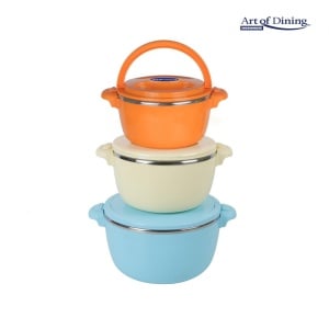SET 3 CASEROLE TERMICE 2+4+6L,BELLY BLUE, ART OF DINING BY HEINNER - Img 1