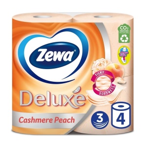 Set 4 role, hartie igienica 3 straturi, Cashmere Peach, Zewa Deluxe