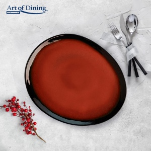 SET 4X FARFURIE OVALA CERAMICA 28 CM, VULCANO, ART OF DINING BY HEINNER - Img 2