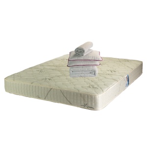 Set Saltea ortopedica Latex Viena 160x200x22cm, fermitate tare, cu spuma poliuretanica, latex 4 cm, aerisire perimetrala, 2 perne matlasate 50x70 antialergice, protectie hipoalergenica, cu elastice pe colturi, pilota iarna lavabila la 95 C, 180x200cm
