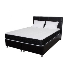Set Saltea ortopedica, Praga 160x200x22 cm, cu plasa de arcuri tip Bonell, box spring system, fermitate medie, sistem de aerisire perimetral, Saltsib plus 2 perne matlasate microfibra 50x70cm, lavabile la 60 C - Img 2