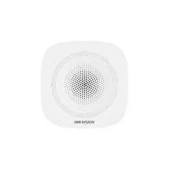 Sirena interior wireless AX PRO Hikvision DS-PS1-I-WE(B)-B(Blue Indicator); 868MHz two-way Tri-X wireless technology, distanta comunicare RF: 1600m in camp deschis, nivel sonor: 90 la 110dB, 3 tipuri de sonerii de alarma: alarma la efractie, alarma la