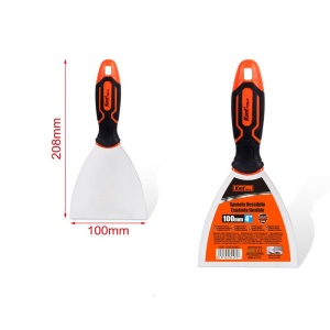Spaclu din inox, 100 mm, maner PVC, antiderapant, Kmt Tools