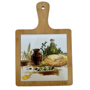 Tocator bucatarie, ceramica si bambus, 28 x 18 cm, diverse modele