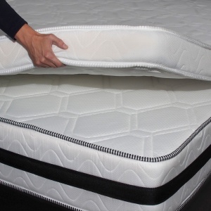 Topper saltea 140x190 spuma 10cm, fermitate medie spre tare, spuma poliuretanica, husa fixa matlasata, microfibra, Saltsib - Img 3