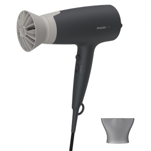 Uscator de par Philips BHD351/10, 2100W, Accesoriu Thermo Protect, Ingrijire cu ioni, 6 setari de viteza/temperatura, Cap de coafare 14 mm, Gri, L x A x I (mm) 90x295x215