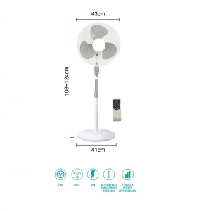 Ventilator cu telecomanda, 50W, 3 viteze, diametru 40 cm, inaltime reglabila 125 cm – control complet al confortului tau - Img 2