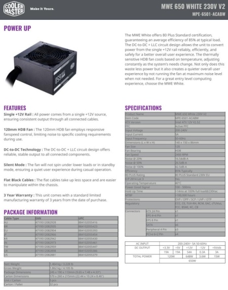 Kuciste Cooler Master CMP 510 + napajanje 650W MPE-6501-ACABW, 80 Plus Bronze (sa 3 x A-RGB ventilatora) - Img 6