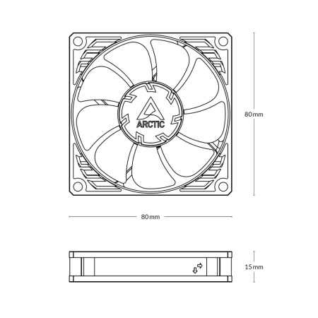 Ventilator za kućište ARCTIC P8 SLIM PWM PST, 80mm, 4 pin, ACFAN00295A - Img 3