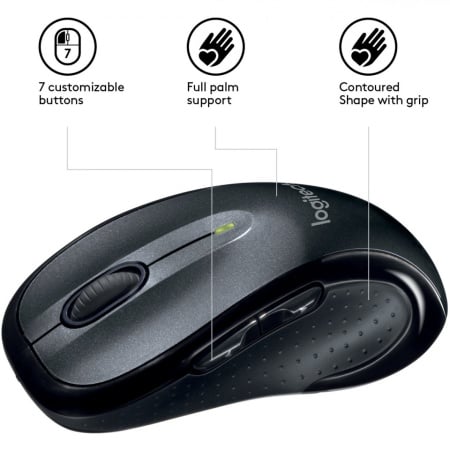 Miš LOGITECH M510 Control Plus, wireless, 1000dpi, Unifying USB Receiver, crni (910-001826) - Img 2