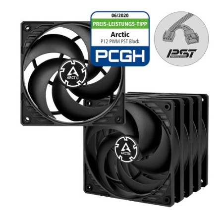 Ventilator za kućište 5 X Arctic P12 PWM PST Value Pack (black/black), 12cm, 4 pin, ACFAN00137A - Img 3