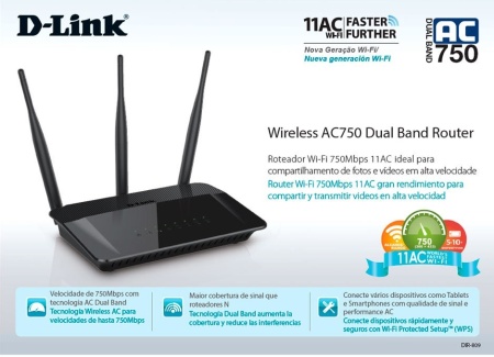Wireless Router D-LINK DIR-809, dual band Ac750, tri antene 2 x 5 dBi - Img 3
