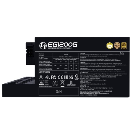 Napajanje 1200W Lian Li EDGE EG1200G, 80 Plus Gold, PCIe 5.1, ATX 3.1, USB HUB, Crno - Img 3