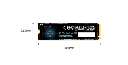 SSD 256GB Silicon Power SP256GBP34A60M28, PCIe Gen3 x4, NVMe, M.2 2280, 2100/1200 MB/s - Img 2