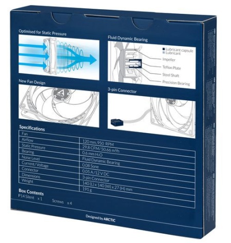 Ventilator za kućište Arctic P14 Silent, 14cm, ACFAN00139A - Img 2