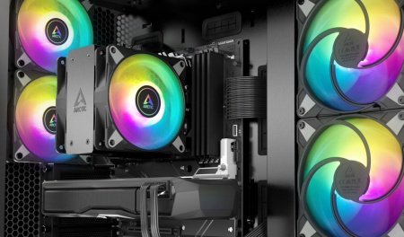 CPU Hladnjak Arctic Freezer 36 A-RGB (Black), ACFRE00124A, DUO FAN, 4 heatpipe, AM5, LGA1700 - Img 3