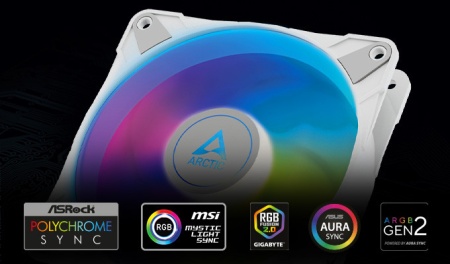 Ventilator Arctic P12 PWM PST A-RGB (White) 0dB, 12cm, 4 pin, ACFAN00254A - Img 4