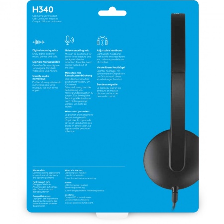 Logitech H340 USB PC Headset with Noise-Cancelling Mic, 981-000475 - Img 2
