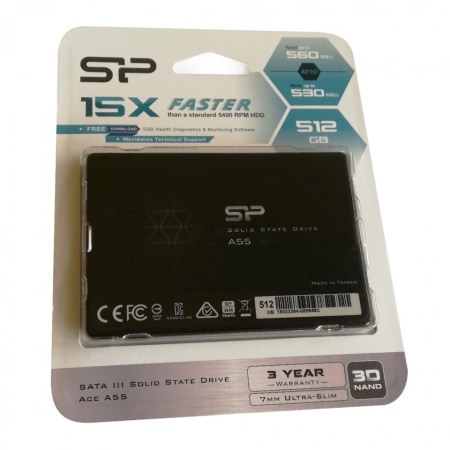 SSD 512GB SILICON POWER A55, SP512GBSS3A55S25, 2.5″, 7mm, SATA 3, 500/450 MB/s - Img 2