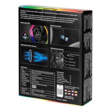 Gaming Fan with PWM PST Arctic BioniX P120 A-RGB, 12cm, 4 pin, ACFAN00146A - Img 2