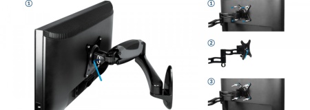 Zidni nosač za monitor ARCTIC W1-3D Gas Spring Monitor Wall Mount, AEMNT00032A - Img 2