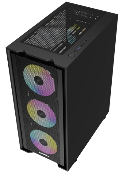 Kuciste Raidmax Vector 216, 4 x RGB fan, glass window, V216TBF, Black - Img 2