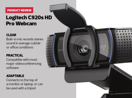 WEBCAM HD PRO LOGITECH C920S, 1080P - Img 3