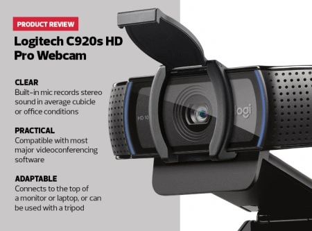 WEBCAM HD PRO LOGITECH C920S, 1080P - Img 3