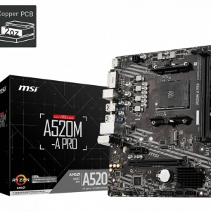 MB MSI A520M-A PRO, AMD A520, NVMe, 2 x DIMM, AM4