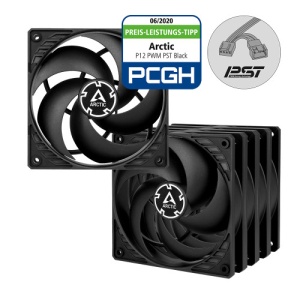 Ventilator za kućište 5 X Arctic P12 PWM PST Value Pack (black/black), 12cm, 4 pin, ACFAN00137A - Img 3