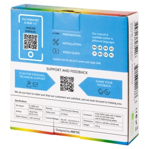 Ventilator Arctic P12 PWM PST A-RGB (White) 0dB, 12cm, 4 pin, ACFAN00254A - Img 2