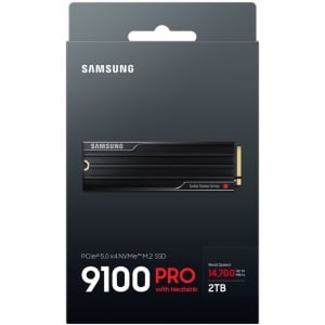 SSD 2TB SAMSUNG 9100 PRO with heatsink, MZ-VAP2T0CW, NVMe M.2 PCIe 5.0 x4 (Gen 5), 14800/13400 MB/s