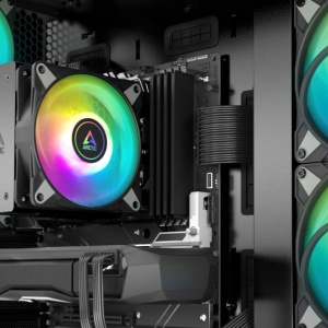 CPU Hladnjak Arctic Freezer 36 A-RGB (Black), ACFRE00124A, DUO FAN, 4 heatpipe, AM5, LGA1700 - Img 3