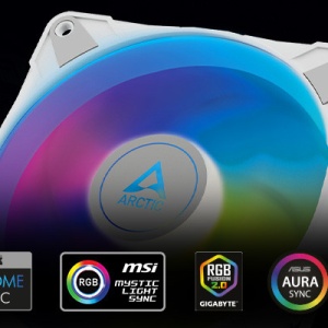 Ventilator Arctic P12 PWM PST A-RGB (White) 0dB, 12cm, 4 pin, ACFAN00254A - Img 4
